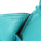 Taurillon Clemence Birkin 35 Bleu Paon