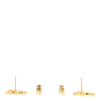 Metal CC Paris Button Stud Earrings Gold