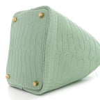Matte Alligator Picotin Lock 18 Vert D Eau Vert D'Eau