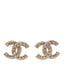 Crystal Timeless CC Earrings Light Gold