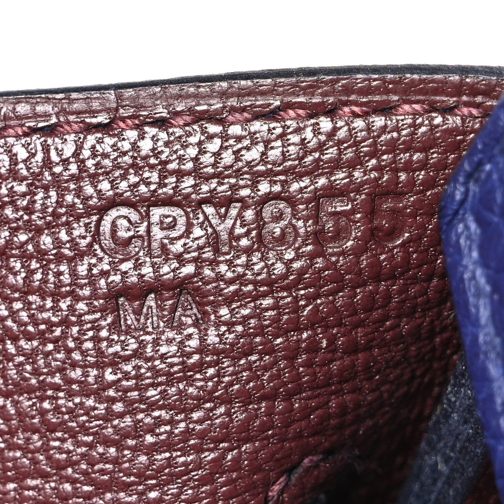 Togo Swift Officier Birkin 30 Bleu Encre Rouge H