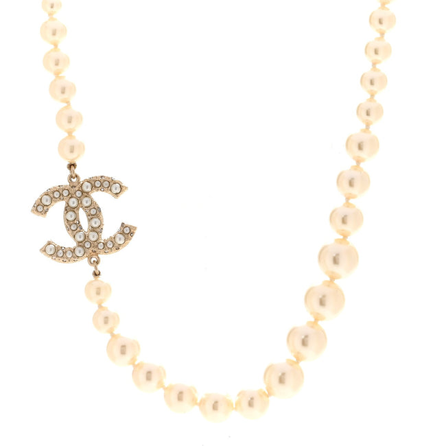 Pearl CC 100th Anniversary Necklace Light Gold Hover Image