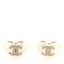 Pearl Crystal CC Heart Earrings Gold