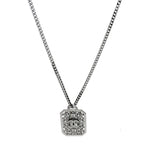 Crystal Strass CC Pendant Necklace Silver