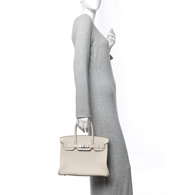 Taurillon Clemence Birkin 30 Craie Main Image