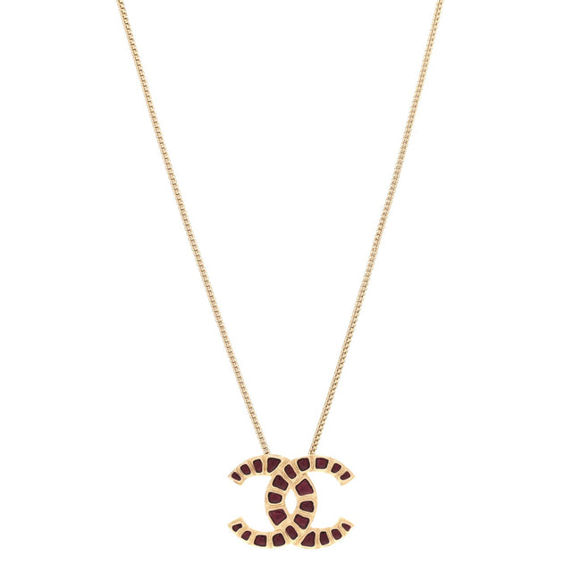 Resin Along The Nile CC Pendant Necklace Gold Purple Hover Image