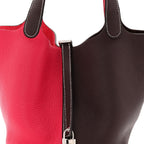Taurillon Clemence Casaque Picotin Lock 18 PM Rouge Sellier Framboise