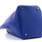 Taurillon Clemence Matte Alligator Picotin Lock Touch 22 MM Bleu Electrique