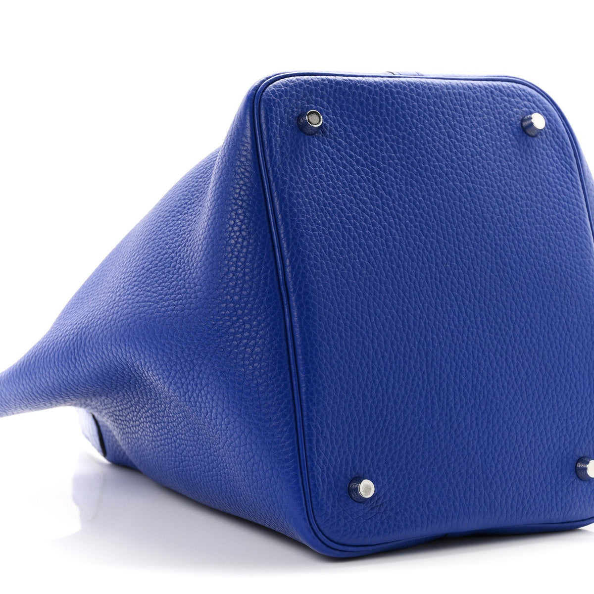 Taurillon Clemence Matte Alligator Picotin Lock Touch 22 MM Bleu Electrique