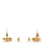 Metal Crystal Studded CC Hoop Drop Earrings Gold