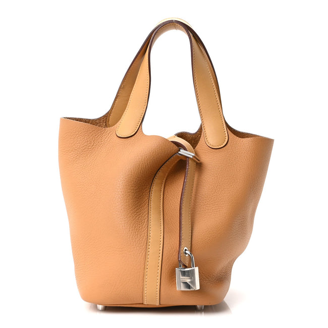 Taurillon Clemence Swift Eclat Picotin Lock 18 PM Caramel Hover Image