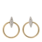 Baguette Crystal Hoop Clip On Earrings Gold