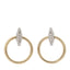 Baguette Crystal Hoop Clip On Earrings Gold