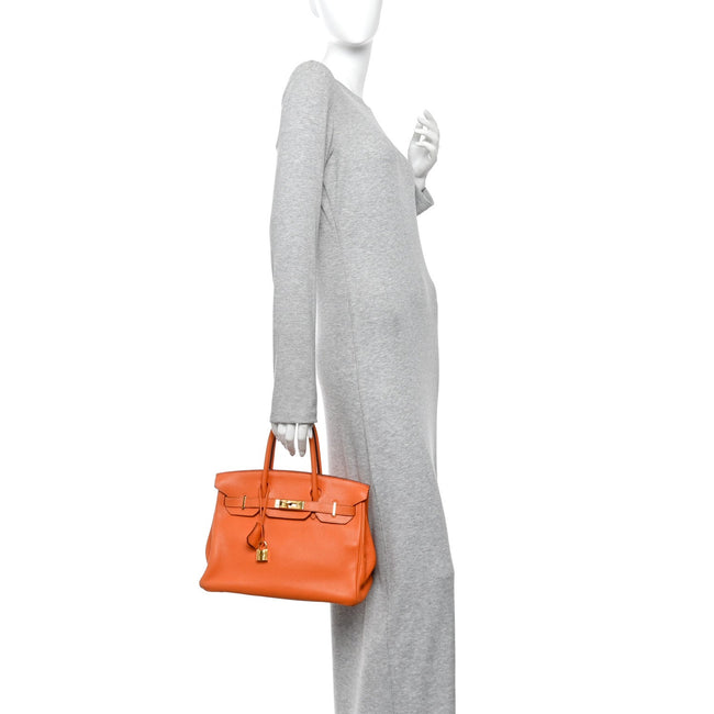 Taurillon Clemence Birkin 30 Orange Main Image