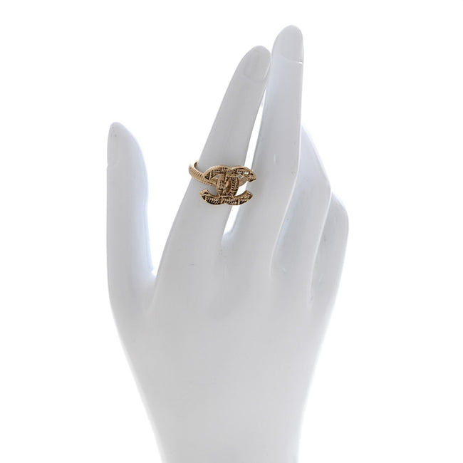 Tweed Effect CC Ring 53 6.25 Gold Main Image