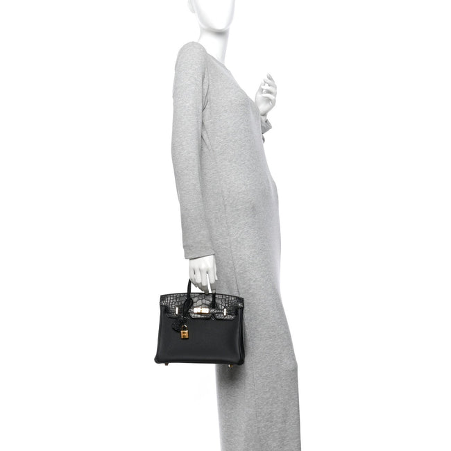 Togo Matte Alligator Birkin Touch 25 Black Main Image