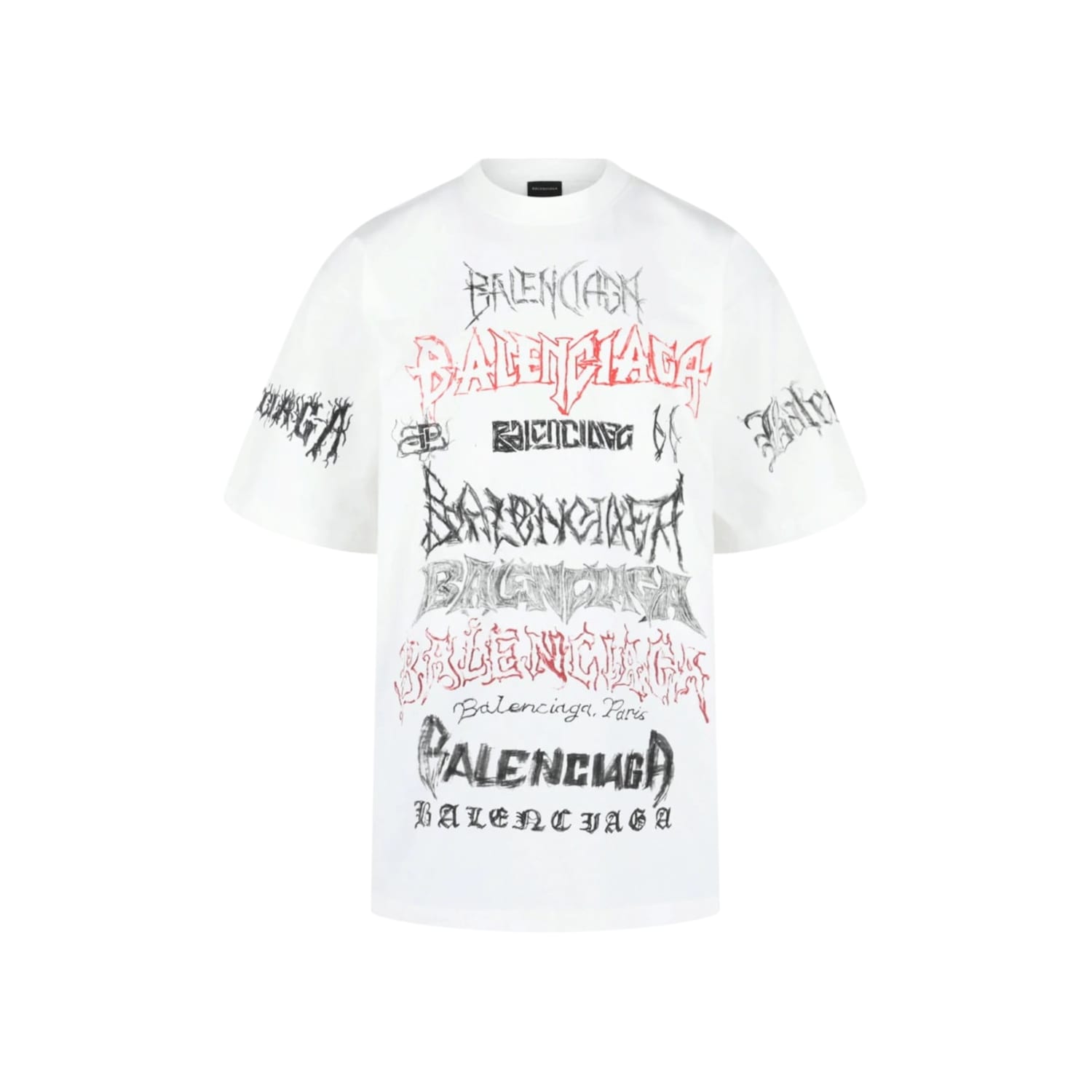 Balenciaga DIY Metal T-Shirt White/Black/Red