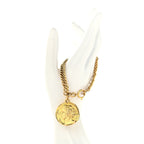 Metal Medallion Chain Bracelet Gold