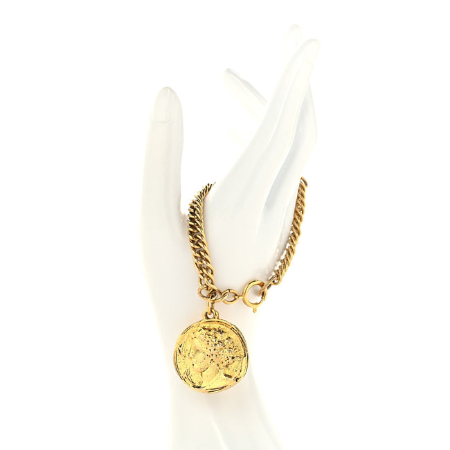 Metal Medallion Chain Bracelet Gold Main Image