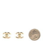 Metal CC Turnlock Earrings Gold