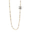 Pearl Crystal CC Necklace Light Gold