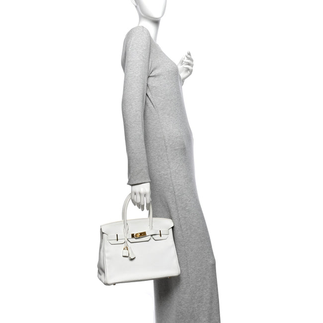 Taurillon Clemence Birkin 30 White Main Image