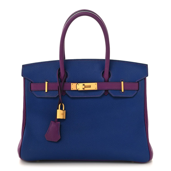 Togo Horseshoe Birkin 30 Blue Electrique Anemone Hover Image