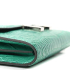 Matte Alligator Constance Long Wallet To Go Vert Jade