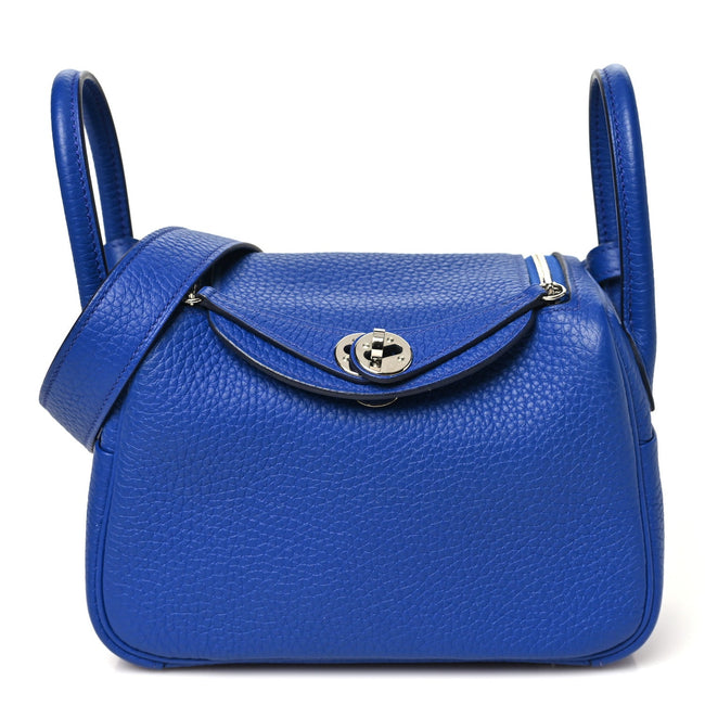 Taurillon Clemence Mini Lindy 20 Bleu Electrique Hover Image