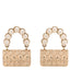 Pearl Quilted CC Flap Bag Earrings Gold