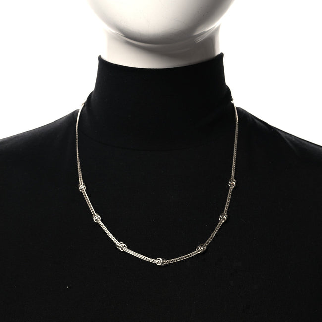 Metal CC Short Chain Necklace Silver Main Image