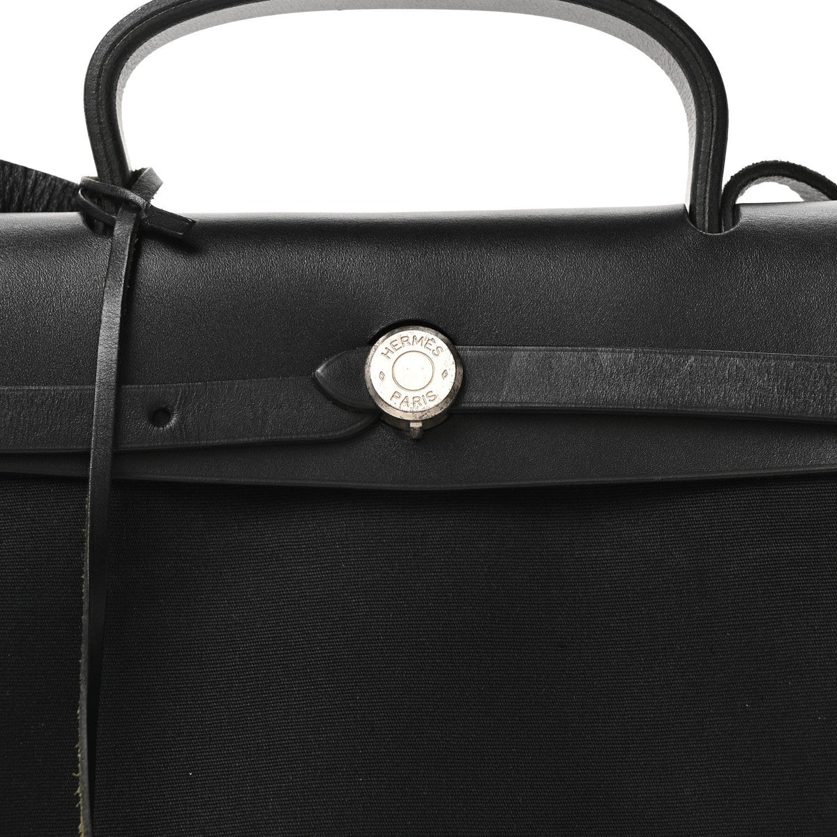 Toile Vache Calfskin Herbag 30 PM Ficelle Black