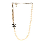 Pearl Resin CC Choker Necklace Gold White Black