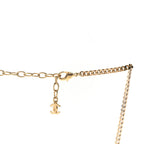 Metal Crystal CC Boy Pendant Long Necklace Gold