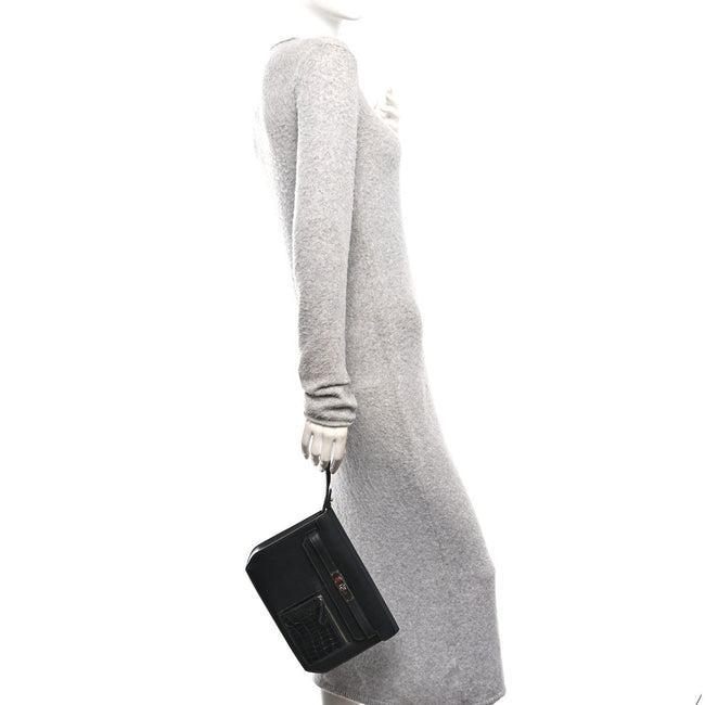 Swift Shiny Niloticus Crocodile Kelly Depeches 25 Pouch Black Main Image