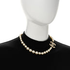 Pearl CC 100th Anniversary Necklace Light Gold