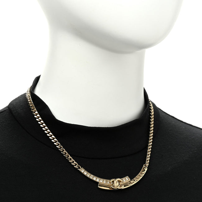 Crystal CC Choker Necklace Gold Main Image