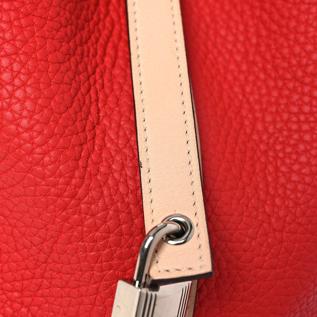 Taurillon Clemence Swift Eclat Picotin Lock 22 MM Rouge Tomate Rose Eglantine