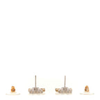 Crystal CC Heart Drop Earrings Gold Silver