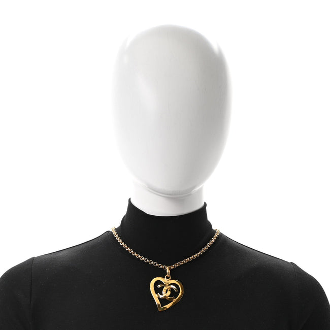 CC Heart Chain Pendant Necklace Gold Main Image