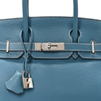 Taurillon Clemence Birkin 30 Blue Jean