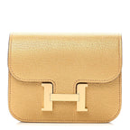 Metallic Chevre Chamkilight Constance Slim Wallet Dore