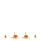 Metal Resin CC Drop Earrings Gold Brown