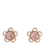 Resin CC Flower Earrings Gold Pink