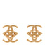 Metal CC Drop Earrings Gold