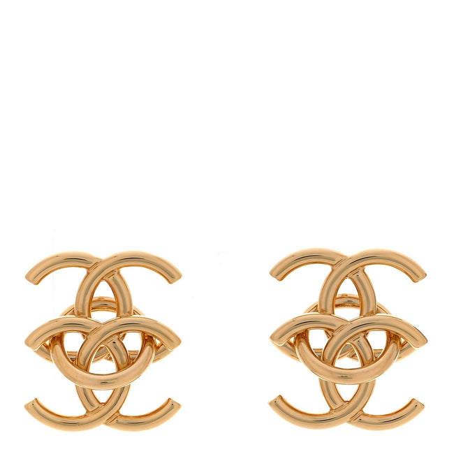 Metal CC Drop Earrings Gold Hover Image