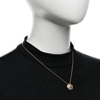 18K Yellow Gold Diamond Bouton de Camelia Pendant Necklace