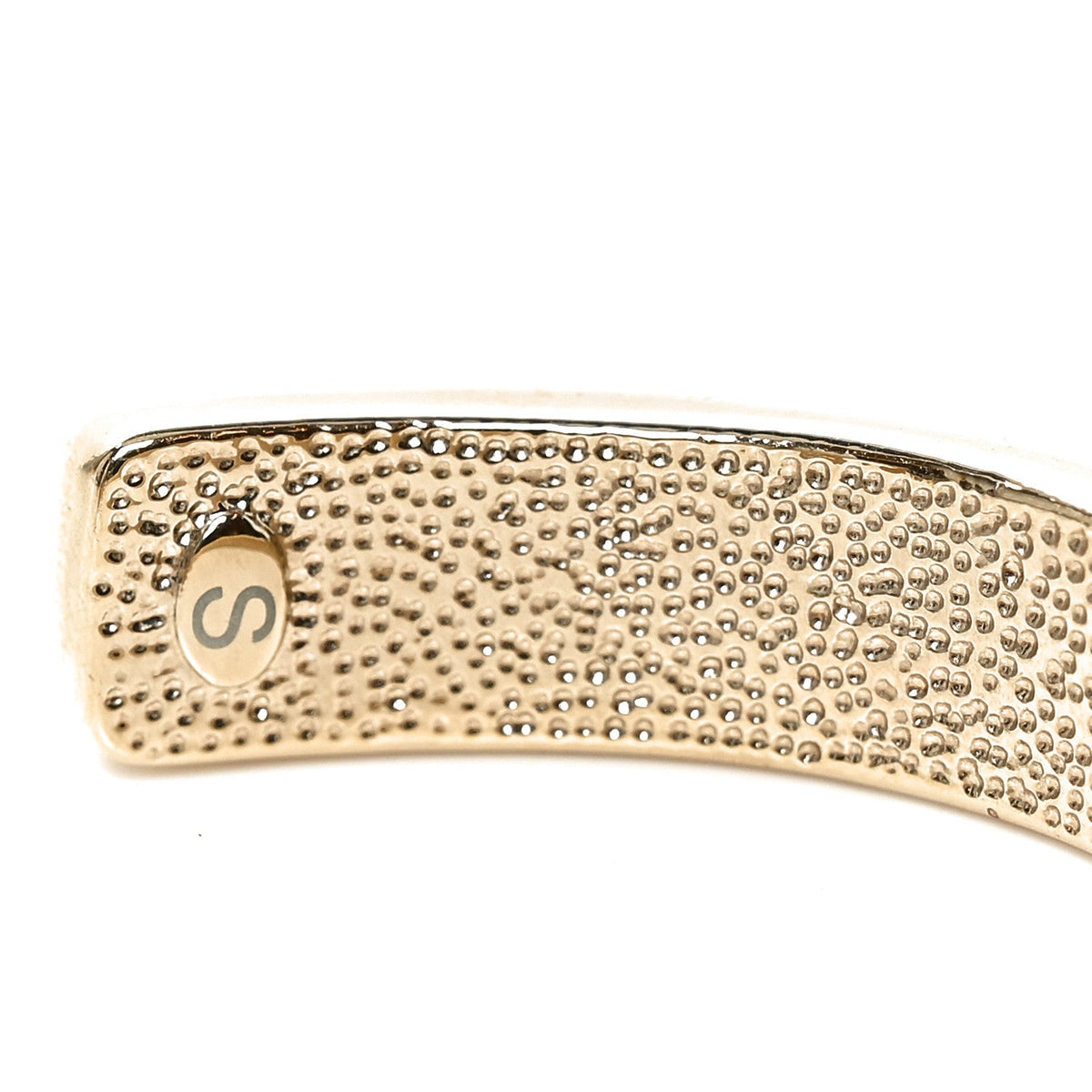 Metal Enamel CC Cuff Bracelet S Gold Pink
