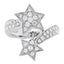 18K White Gold Diamond Comete Geode Ring 50 5.25