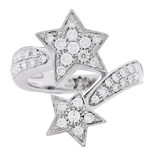 18K White Gold Diamond Comete Geode Ring 50 5.25 Hover Image